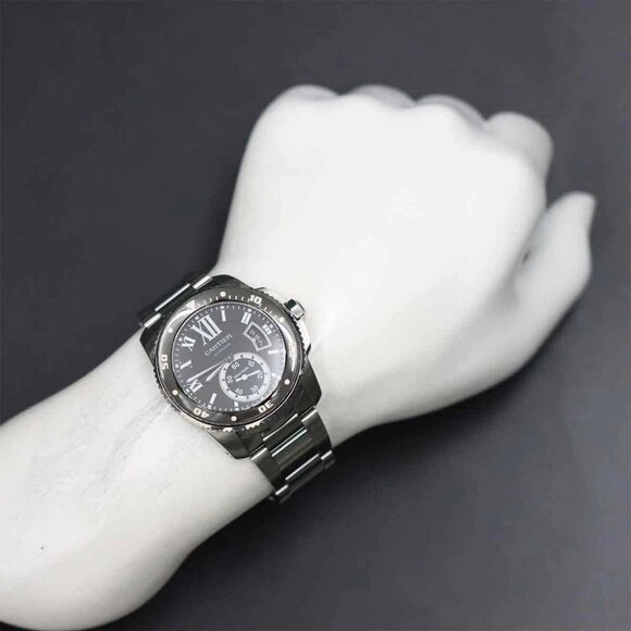 Cartier Calibre de Cartier Diver W7100057 Date Black Dial Mens Watch 90272881 - Picture 2 of 7